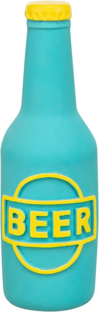 Hundespielzeug Bierflasche aus Latex mit Quietscher